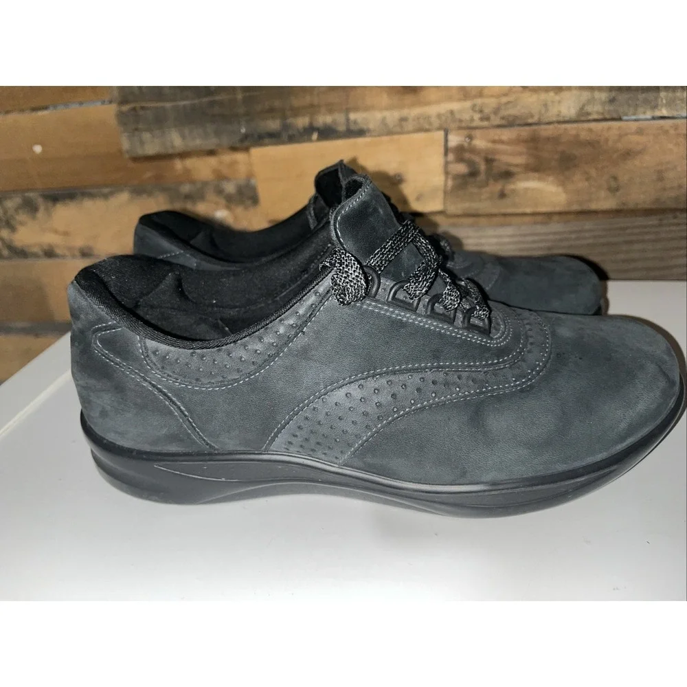SAS Walk Easy Nero Black Nubuck Suede Walking Shoes - Womens Size US 9.5 M